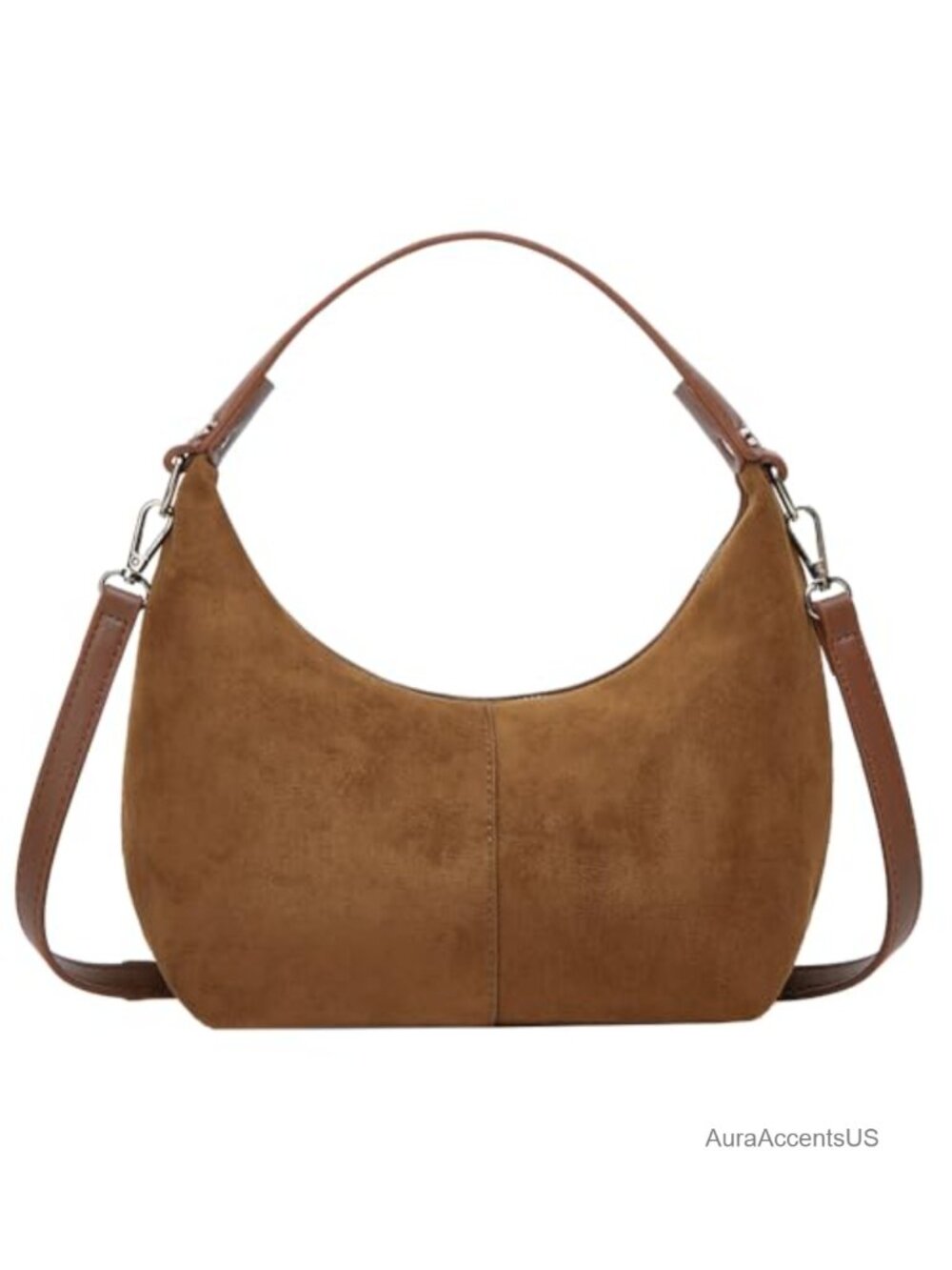 Faux Suede Slouchy Shoulder Bag Retro Crossbody Tote Satchel Winter Work Purse
